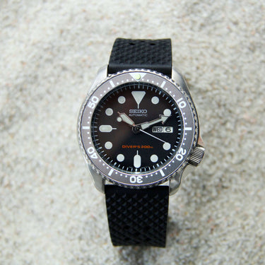 Waffle Style Premium FKM Rubber Dive Watch Strap by Strap Monsters